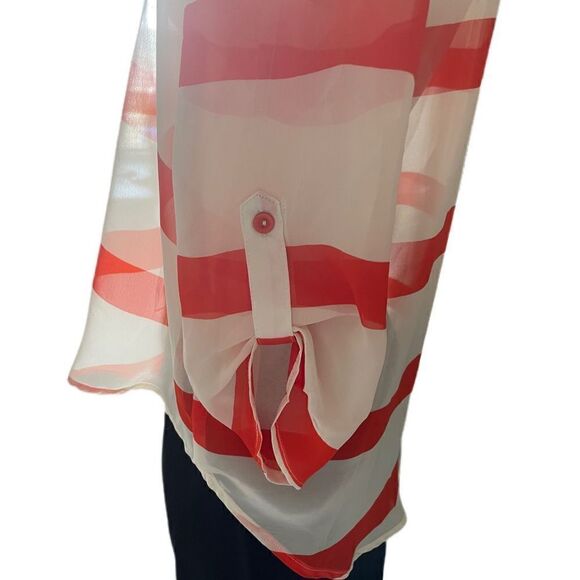 Timing Sheer Button-Up Blouse - Picture 3 of 8